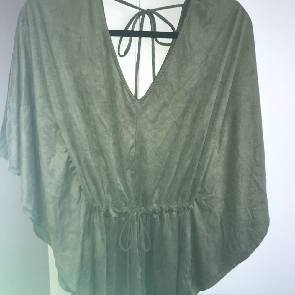 Charlotte Russe cotton velvet, v neck romper